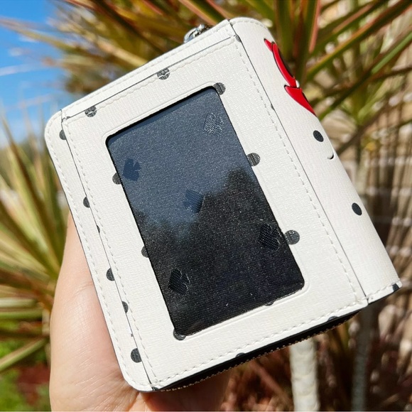 Disney x Kate Spade Minnie Mouse Zip Around Wallet White Polka Dot - Picture 5 of 5